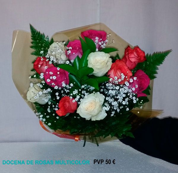 Docena de rosas multicolor 50,00 € Docena de rosas multicolor 50,00 €