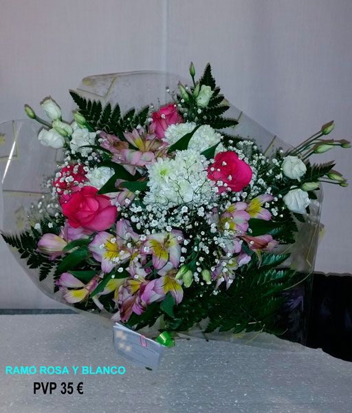 Ramo rosa y blanco 35,00 € Ramo rosa y blanco 35,00 €