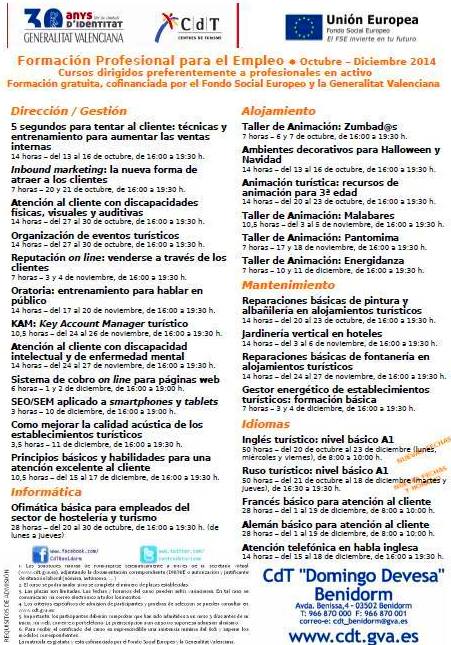 Cursos en los Centros de Desarrollo Turístico de Benidorm y Valencia: Especialidades de Psicóloga Rosario Ortuño Cursos en los Centros de Desarrollo Turístico de Benidorm y Valencia: Especialidades de Psicóloga Rosario Ortuño