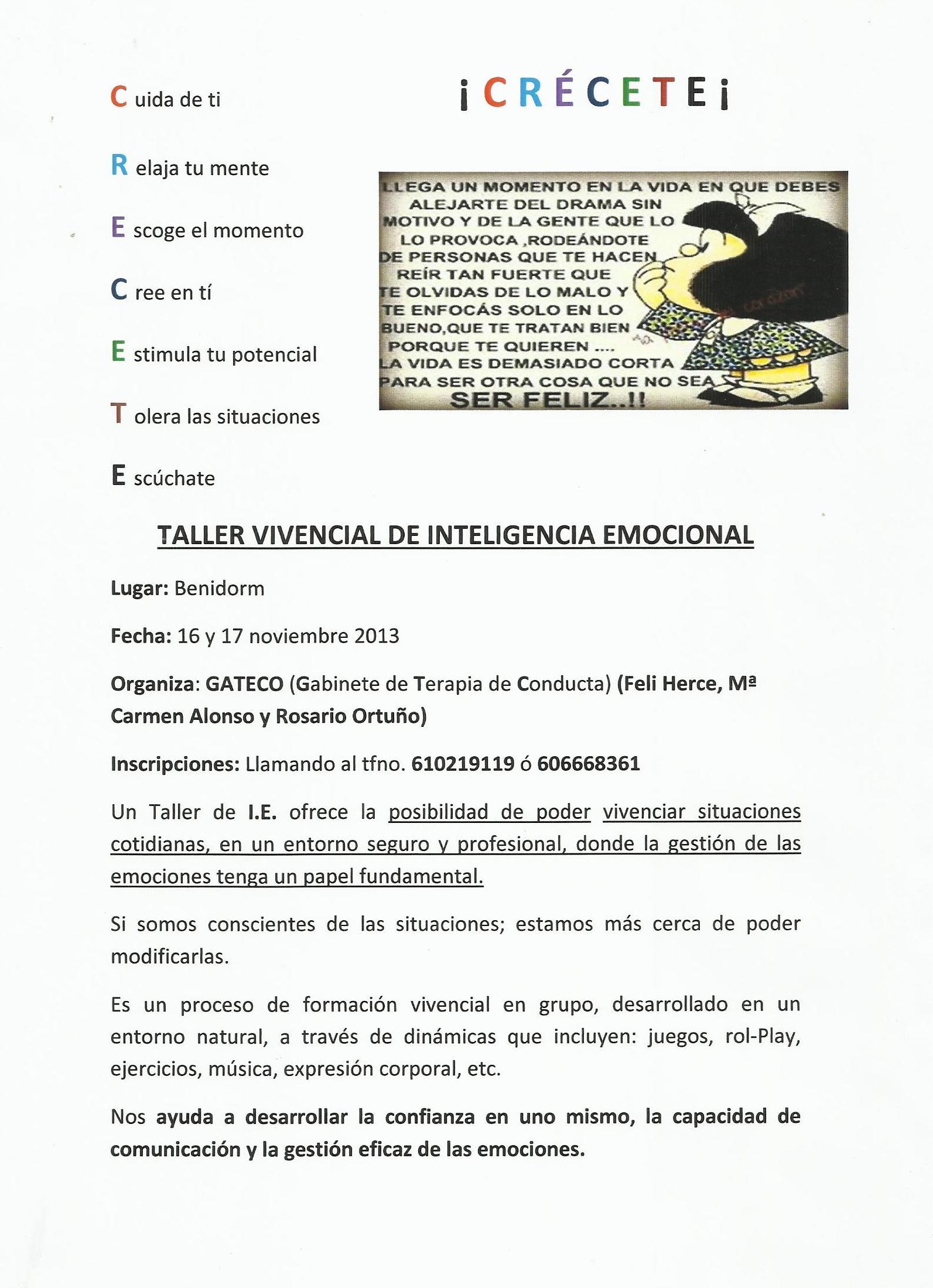 Créce T-Vivencial de Inteligencia Emocional: Especialidades de Psicóloga Rosario Ortuño Créce T-Vivencial de Inteligencia Emocional: Especialidades de Psicóloga Rosario Ortuño
