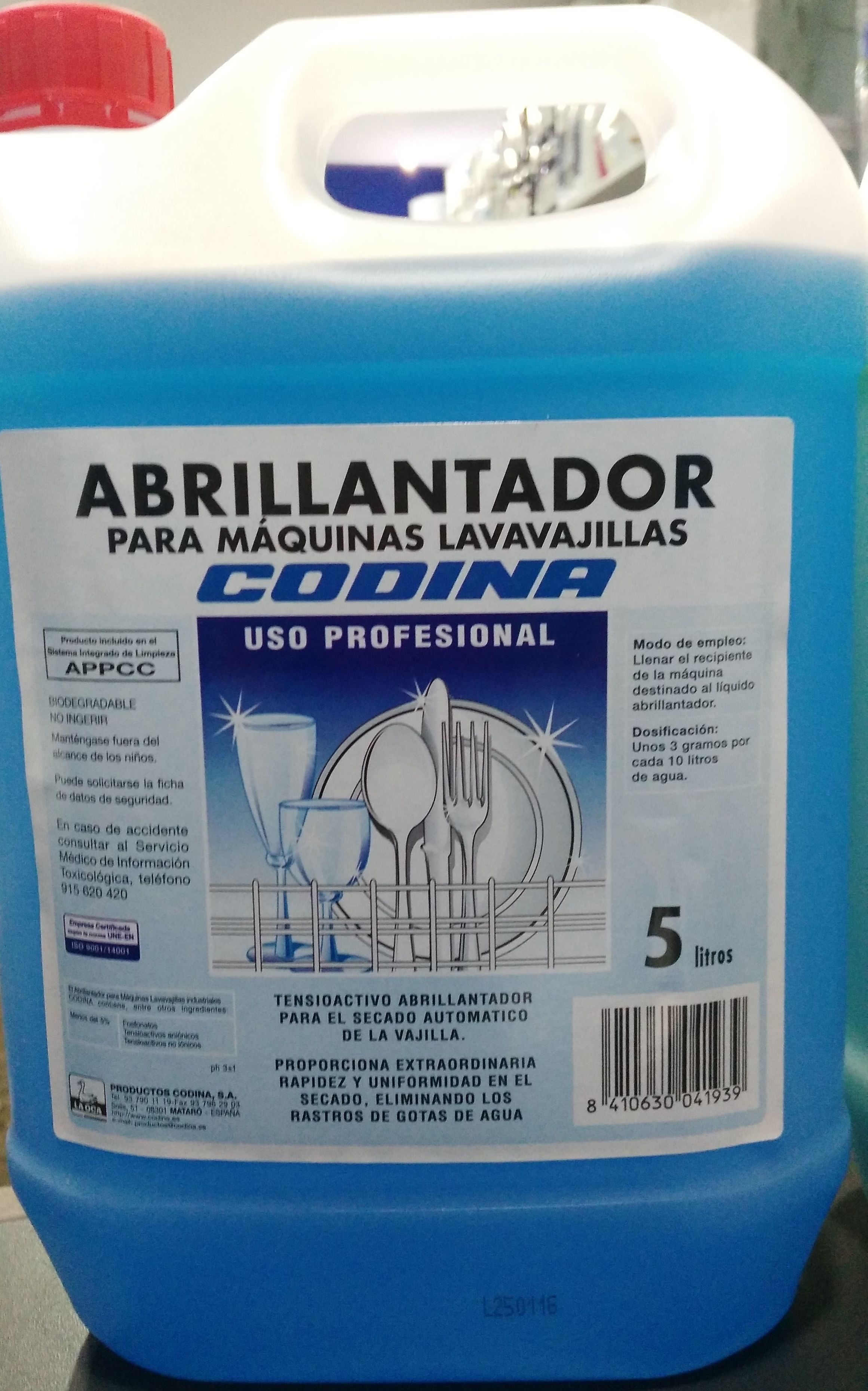 ABRILLANTADOR PARA MAQUINAS LAVAVAJILLAS 5L: SERVICIOS Y PRODUCTOS de Neteges Louzado, S.L. ABRILLANTADOR PARA MAQUINAS LAVAVAJILLAS 5L: SERVICIOS Y PRODUCTOS de Neteges Louzado, S.L.