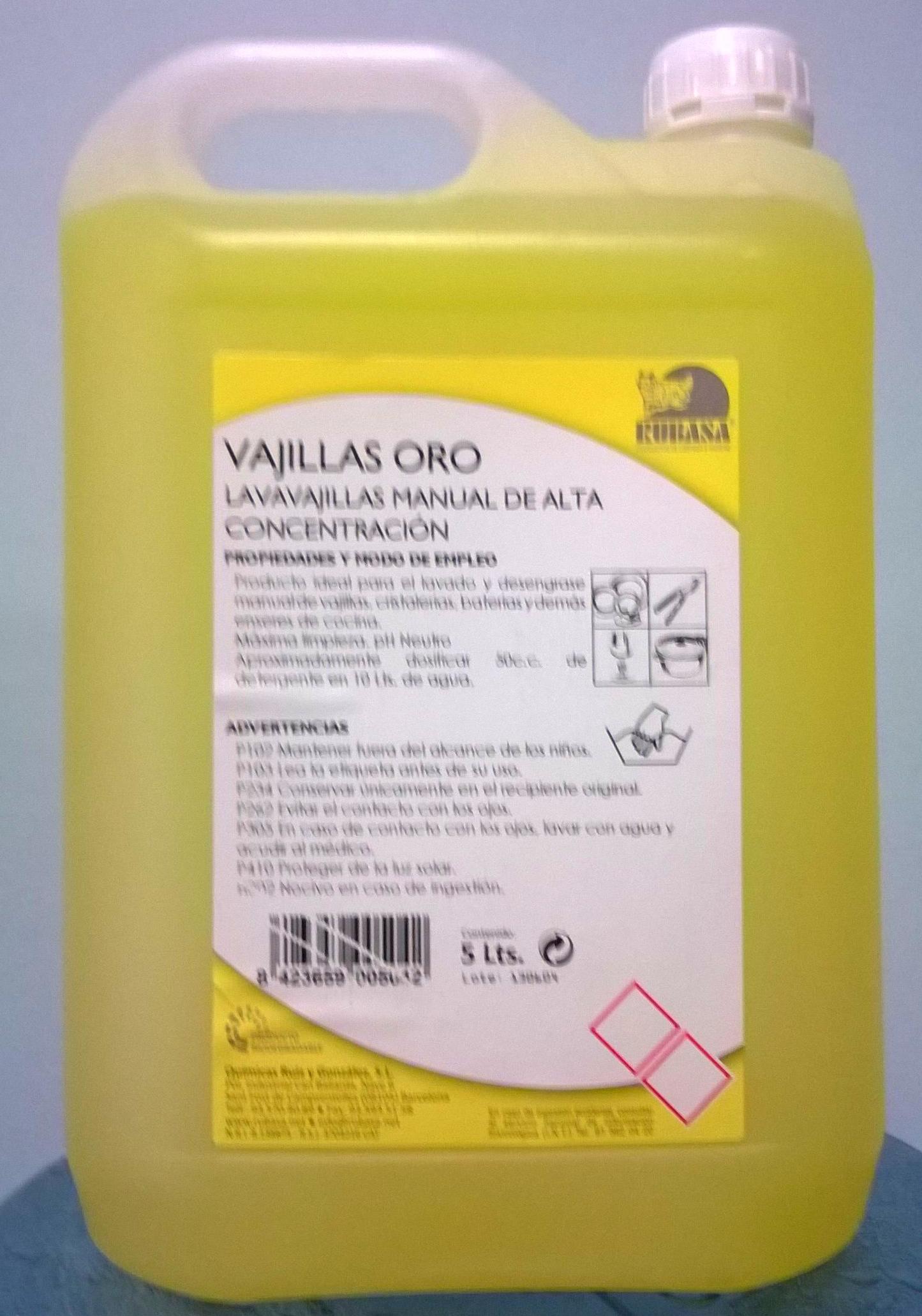 Lavavajillas Concentrado a mano ORO 5L. : SERVICIOS Y PRODUCTOS de Neteges Louzado, S.L. Lavavajillas Concentrado a mano ORO 5L. : SERVICIOS Y PRODUCTOS de Neteges Louzado, S.L.