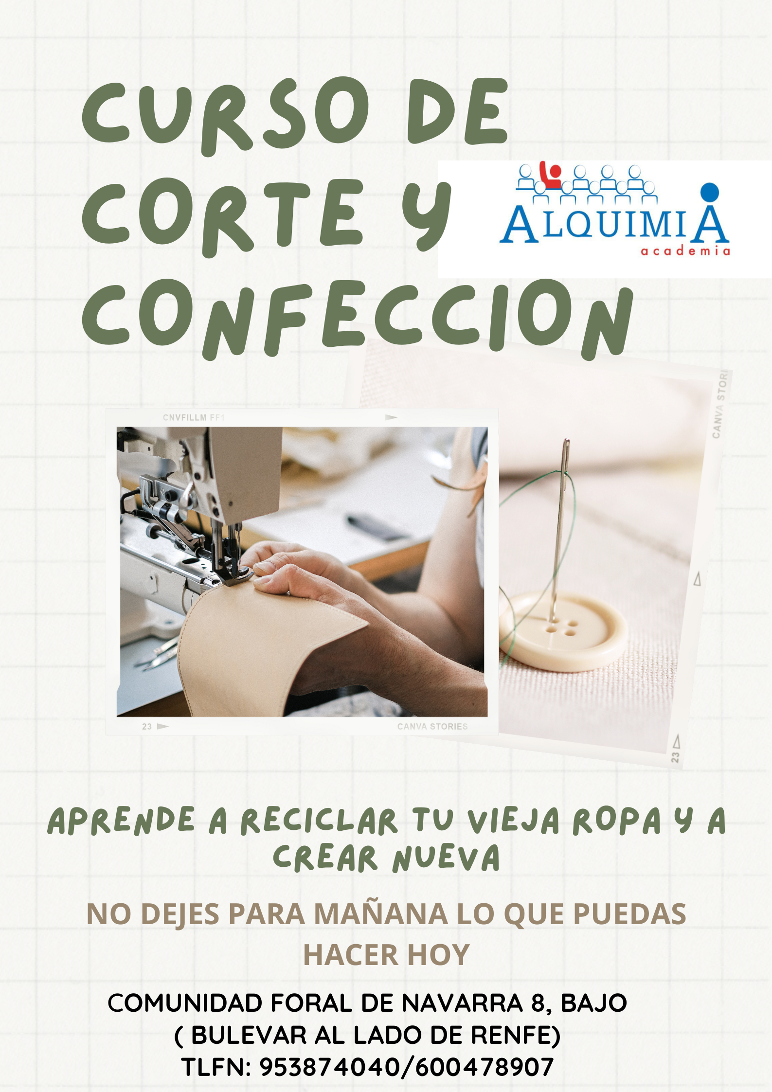 CURSO DE CORTE Y CONFECCION: NUESTRA OFERTA FORMATIVA de Alquimia