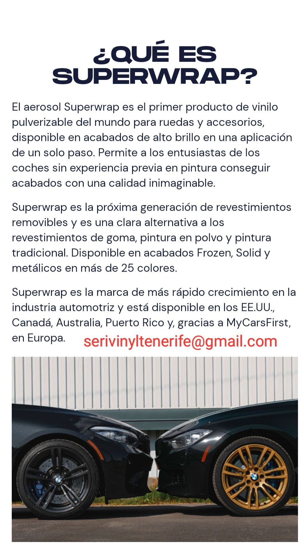 Superwrap: Servicios y productos de Serivinyl Tenerife Superwrap: Servicios y productos de Serivinyl Tenerife