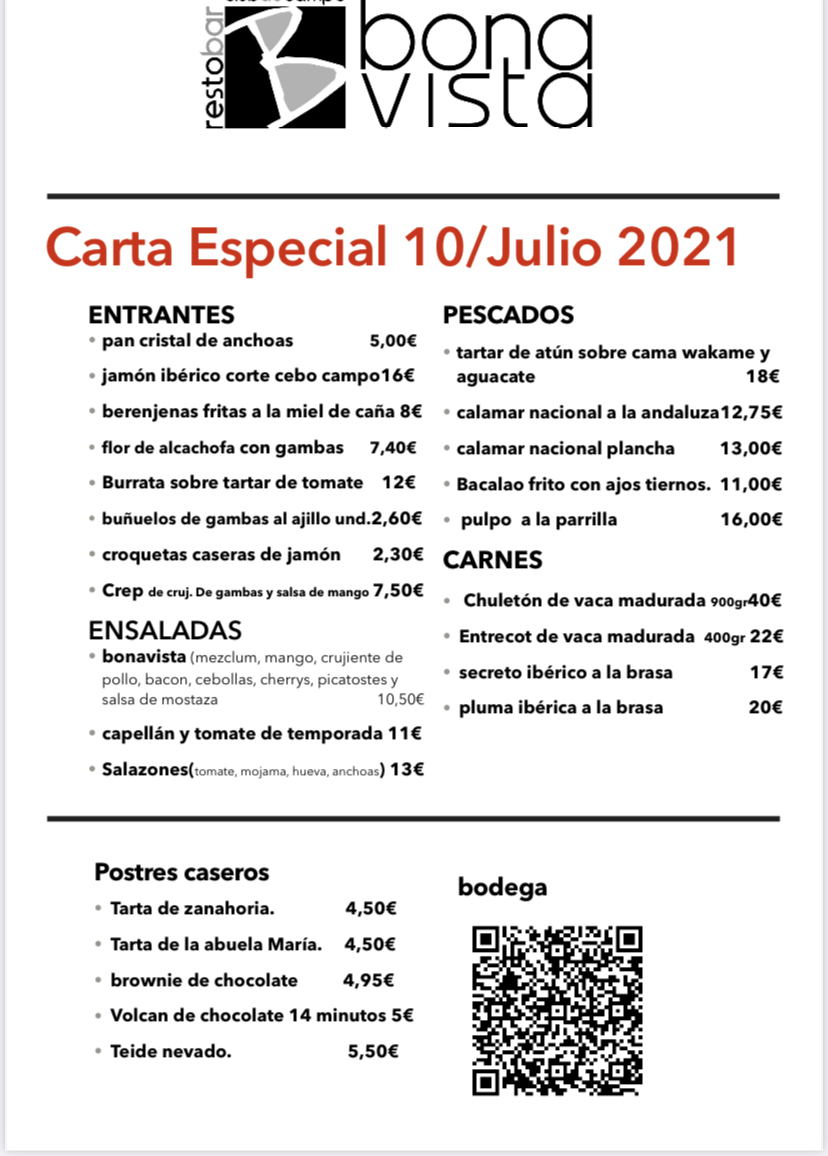 Carta: Carta, Menús y Bodega de Restaurante Bonavista (Club de Campo Elche) Carta: Carta, Menús y Bodega de Restaurante Bonavista (Club de Campo Elche)