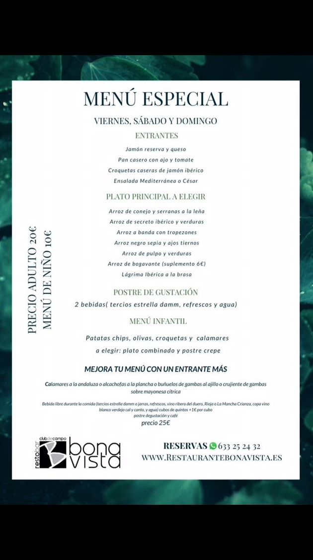 Nuevo Menú Fin de Semana! Nuevo Menú Fin de Semana!