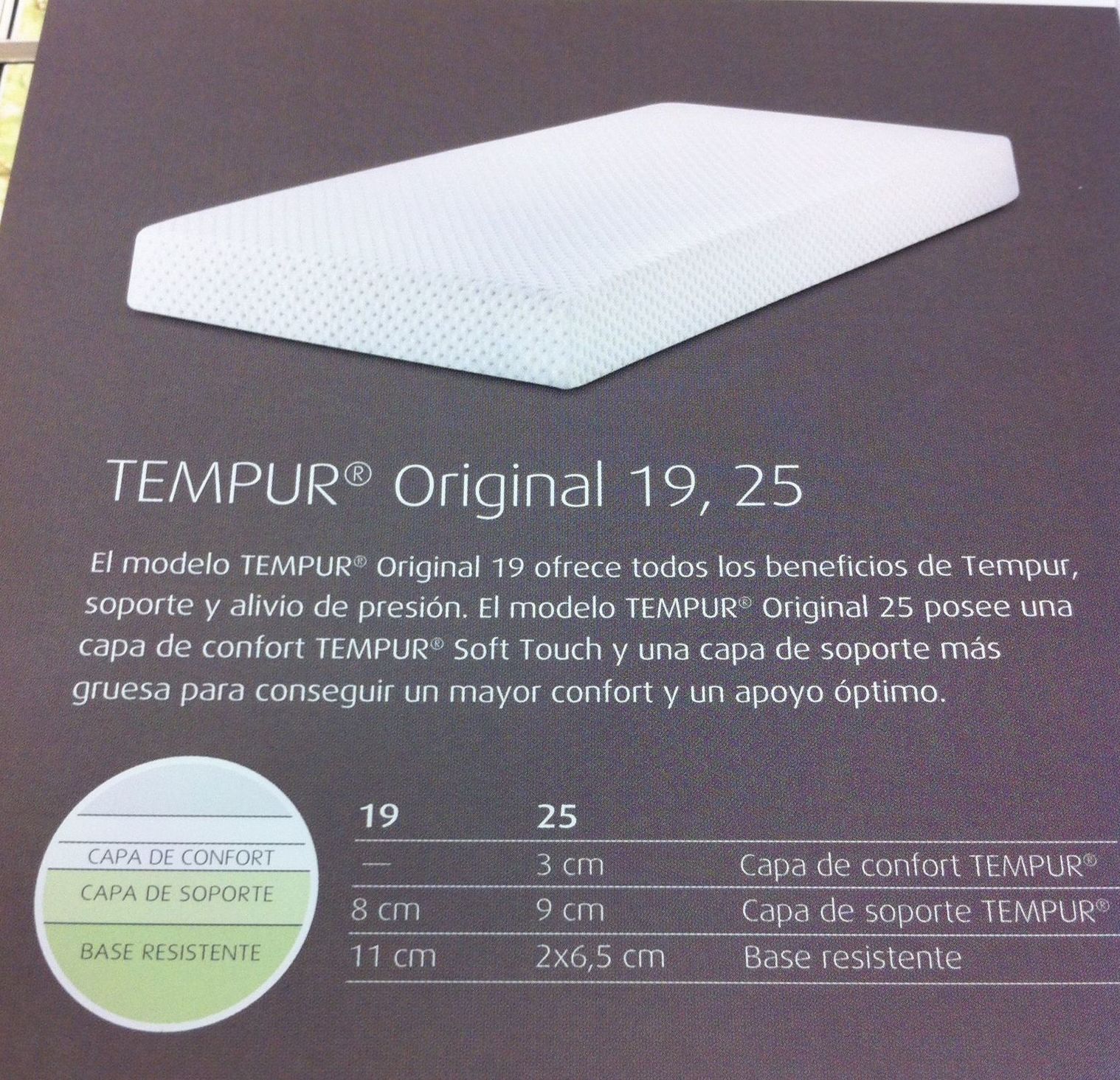 Colchón Original Tempur: Servicios de Matalasseria Colchonería Doñate Colchón Original Tempur: Servicios de Matalasseria Colchonería Doñate