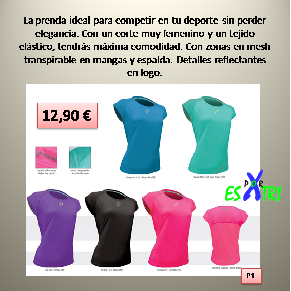 CAMISETA TÉCNICA MANGA CORTE DE CHICA: de ES POR TRI CAMISETA TÉCNICA MANGA CORTE DE CHICA: de ES POR TRI