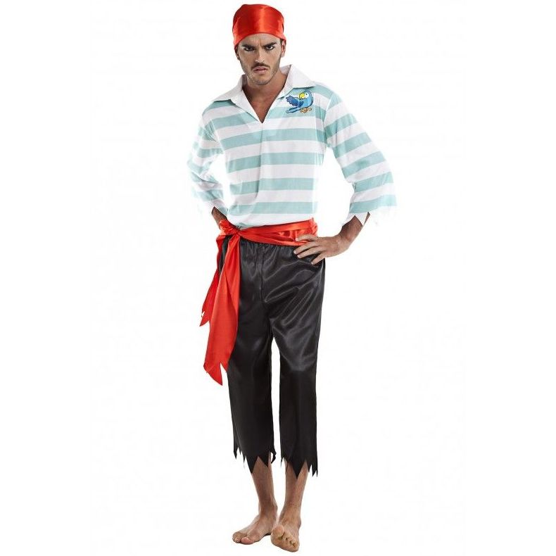 Disfraz pirata rayas azul hombre Disfraz pirata rayas azul hombre