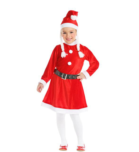 Disfraz mama noel infantil trenzas Disfraz mama noel infantil trenzas