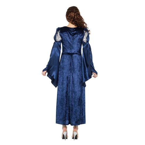 Disfraz dama medieval azul/plata mujer Disfraz dama medieval azul/plata mujer