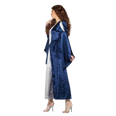 Disfraz dama medieval azul/plata mujer Disfraz dama medieval azul/plata mujer