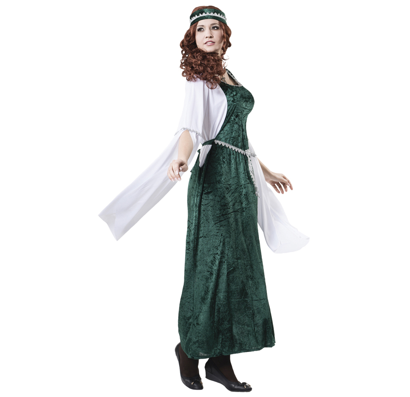 Disfraz dama medieval verde mujer Disfraz dama medieval verde mujer