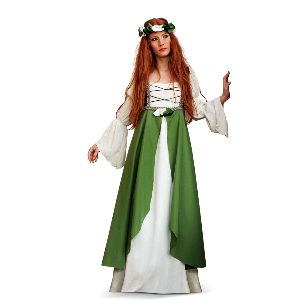 Disfraz medieval Clarisa verde mujer Disfraz medieval Clarisa verde mujer