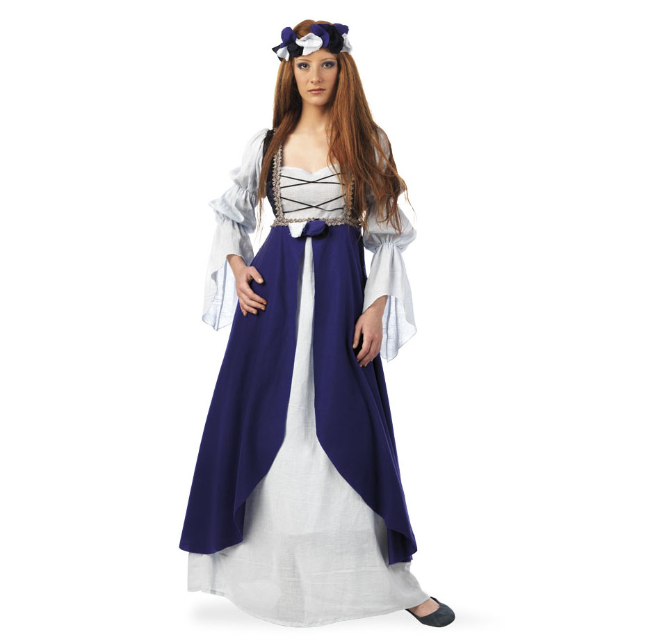 Disfraz medieval Clarisa azul mujer Disfraz medieval Clarisa azul mujer