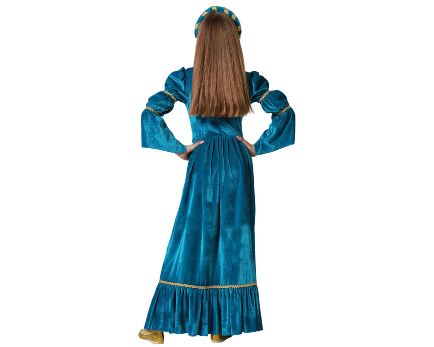 Disfraz reina medieval azul infantil Disfraz reina medieval azul infantil