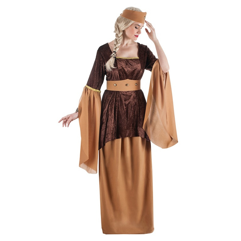 Disfraz dama medieval marrón adulto Disfraz dama medieval marrón adulto