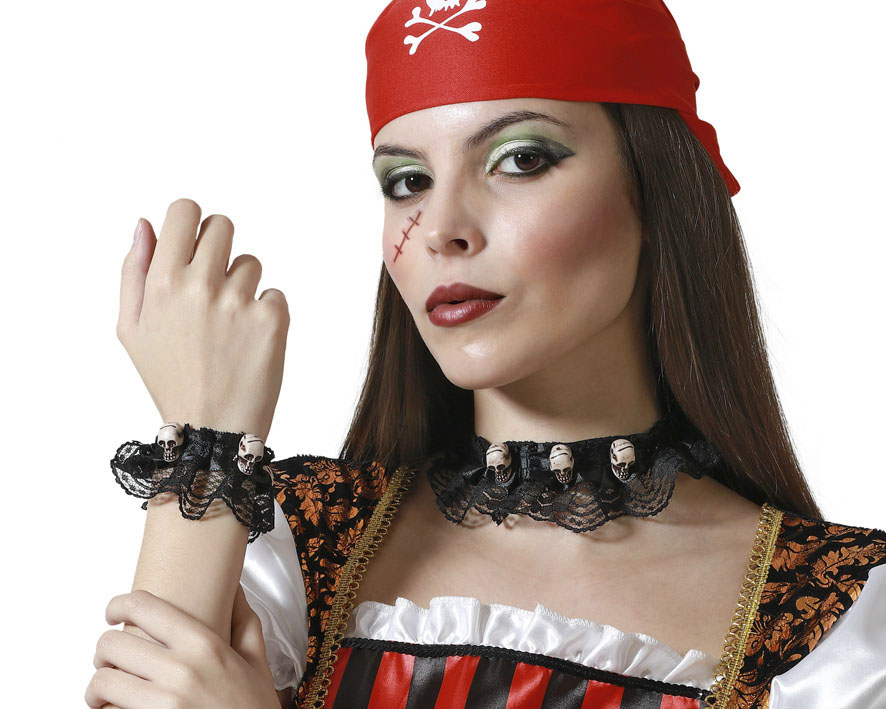 Set collar y pulsera calaveras Set collar y pulsera calaveras