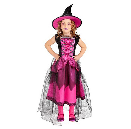 Disfraz bruja chic rosa infantil Disfraz bruja chic rosa infantil