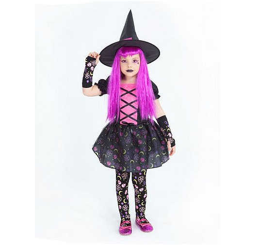 Disfraz bruja Moonlight rosa infantil Disfraz bruja Moonlight rosa infantil