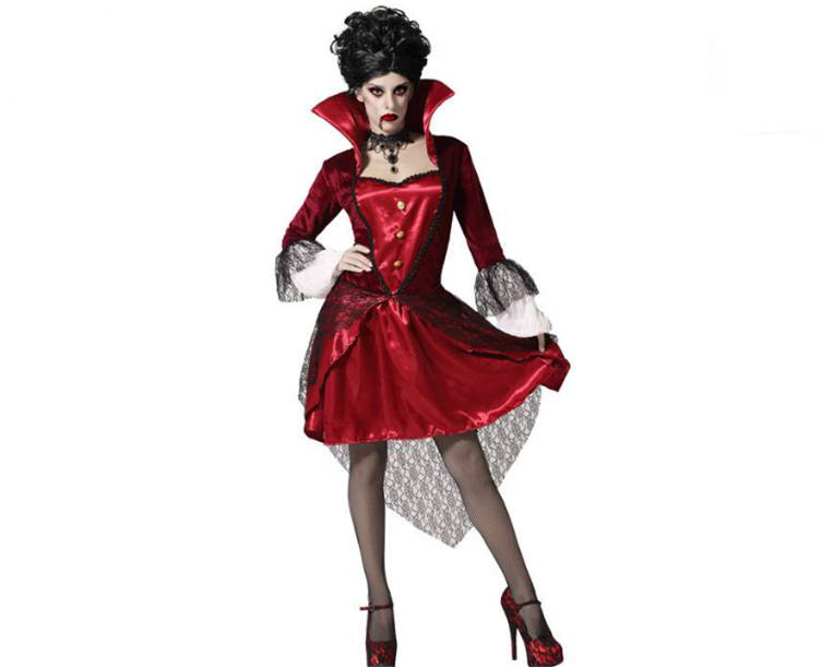 Disfraz vampiresa roja corto M-L mujer Disfraz vampiresa roja corto M-L mujer