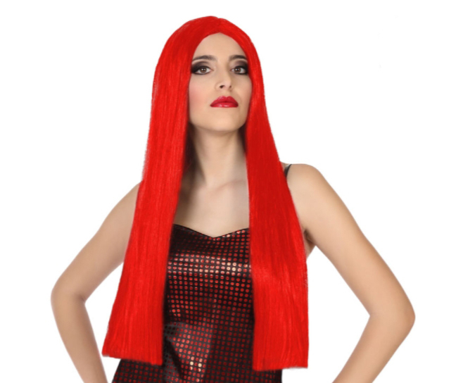 Peluca melena larga roja Peluca melena larga roja