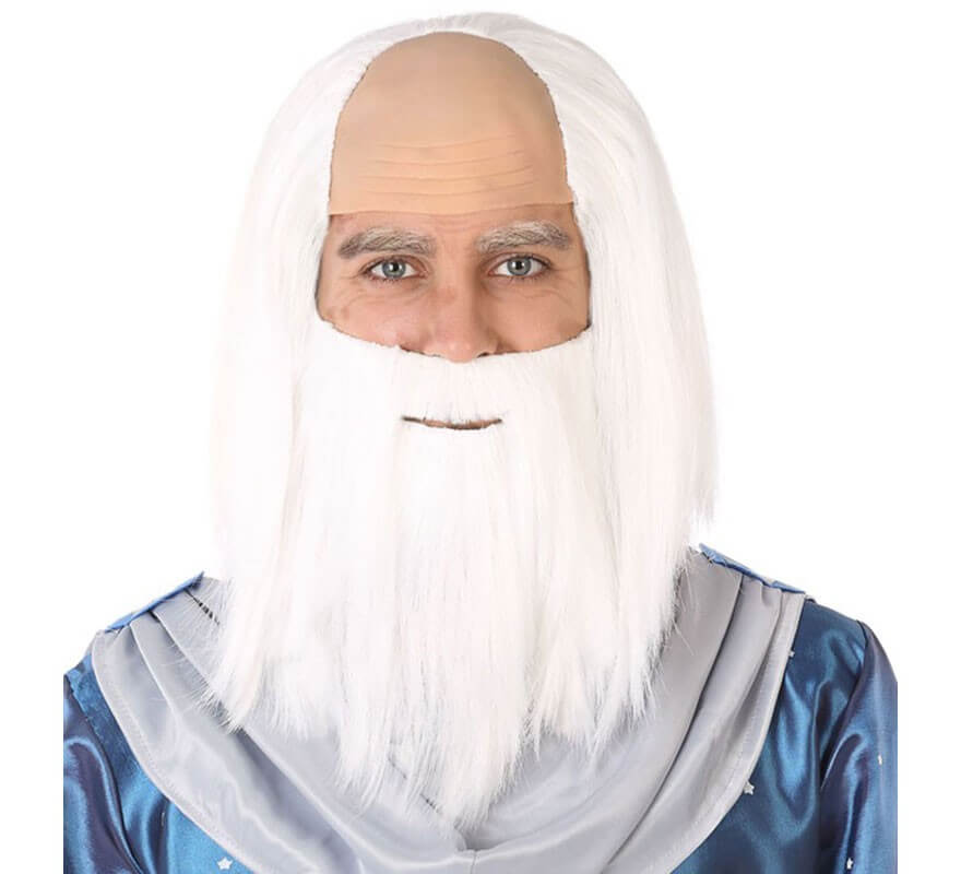 Peluca y barba blanca mago Peluca y barba blanca mago