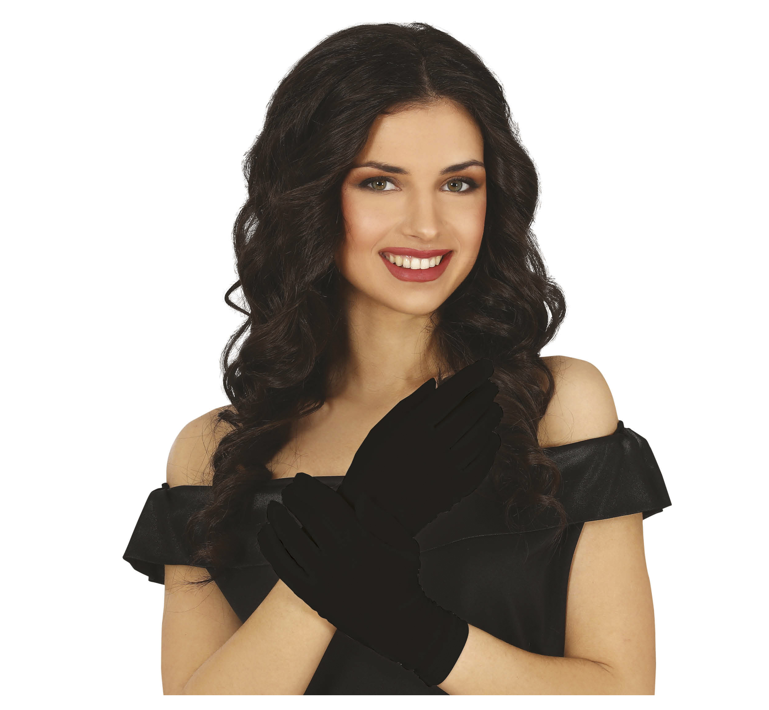 Guantes negros cortos adulto Guantes negros cortos adulto