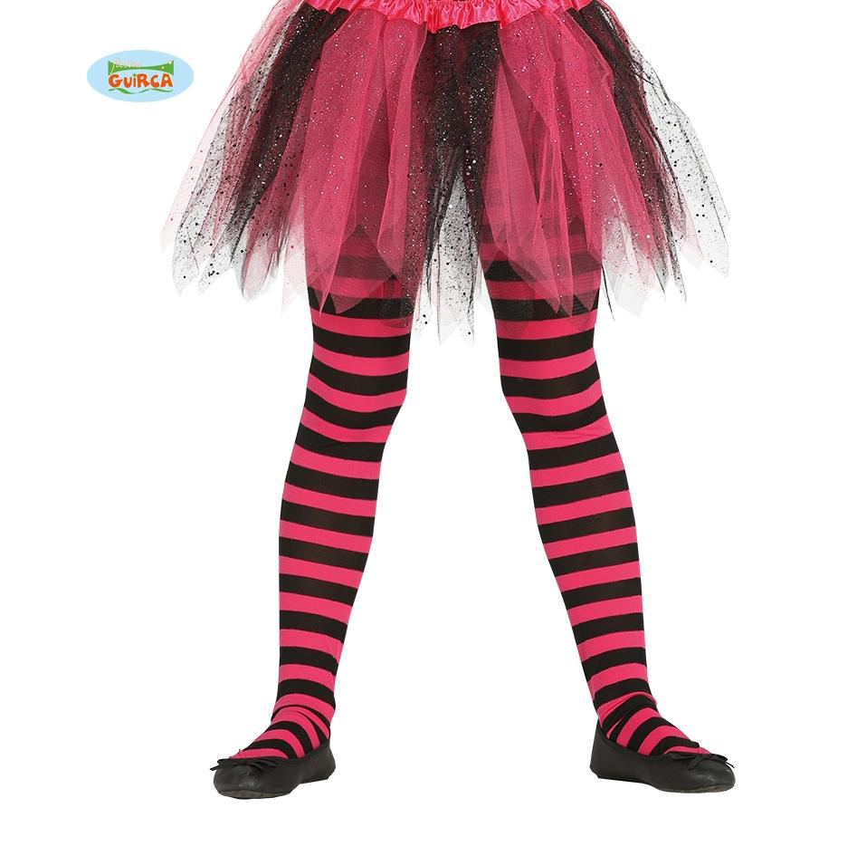 Pantys rayas fucsia/negras infantil Pantys rayas fucsia/negras infantil