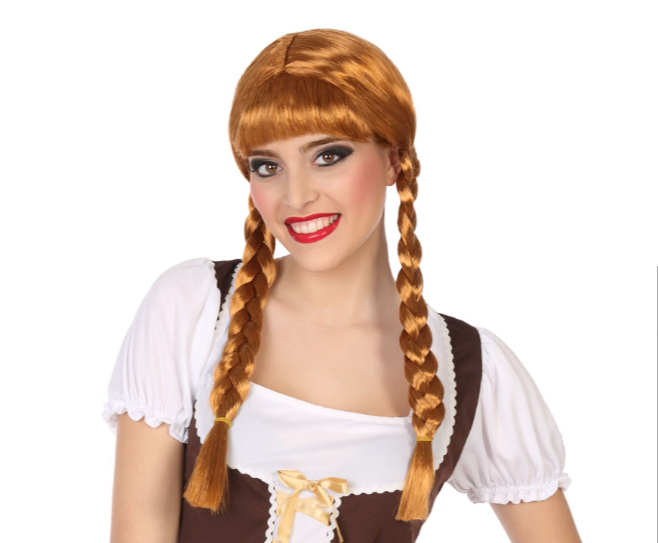 Peluca trenzas pelirroja Peluca trenzas pelirroja