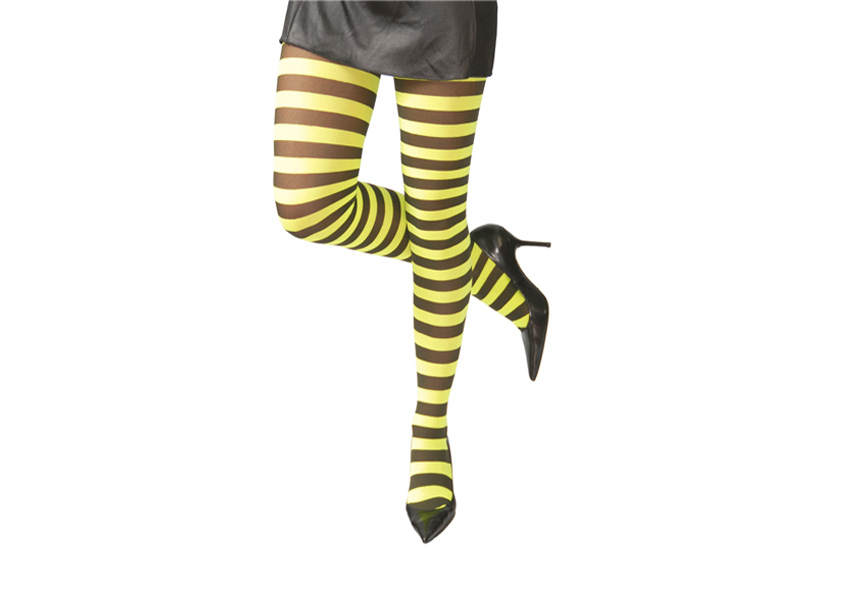 Pantys rayas amarillo/negro adulto Pantys rayas amarillo/negro adulto
