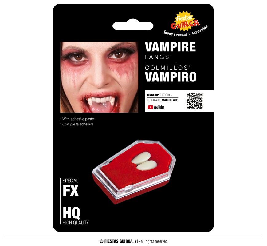 Colmillos vampiro con adhesivo HQ Colmillos vampiro con adhesivo HQ
