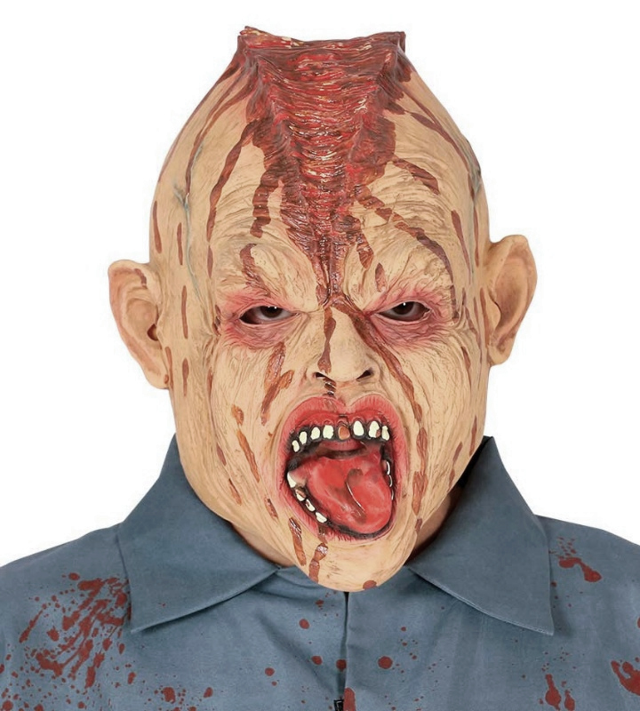 Máscara látex zombie cabeza partida Máscara látex zombie cabeza partida