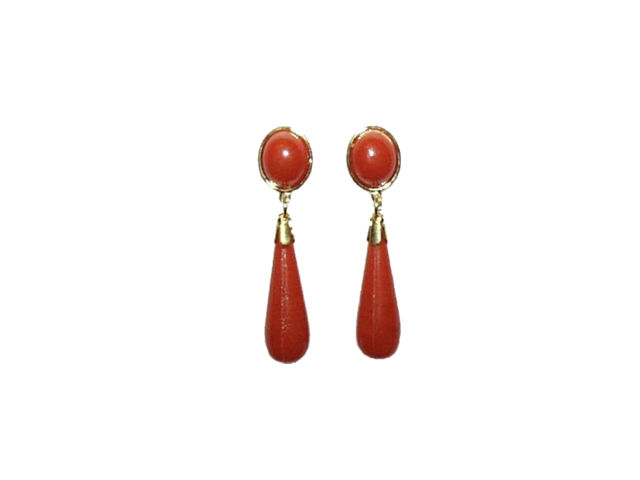 Pendientes coral niña Pendientes coral niña