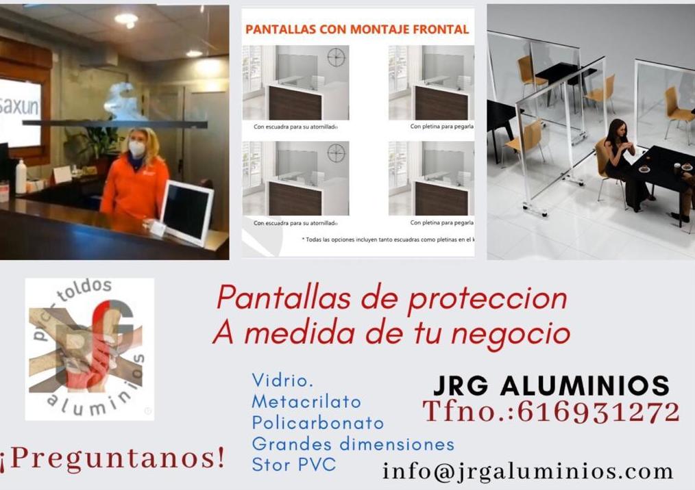 Pantallas Protectoras COVID 19: Servicios de JRG Aluminio- PVC Pantallas Protectoras COVID 19: Servicios de JRG Aluminio- PVC
