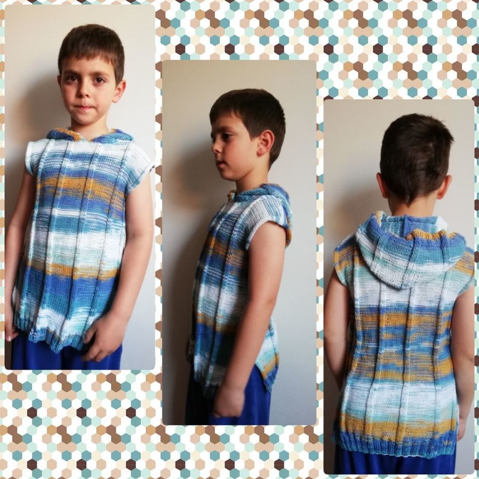 Jersey de niño sin mangas con capucha: Tienda y cursos de Mercería & Taller de Labores Inma Jersey de niño sin mangas con capucha: Tienda y cursos de Mercería & Taller de Labores Inma