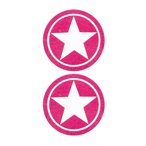 Pezoneras ouch forma circulo con estrella central rosa 