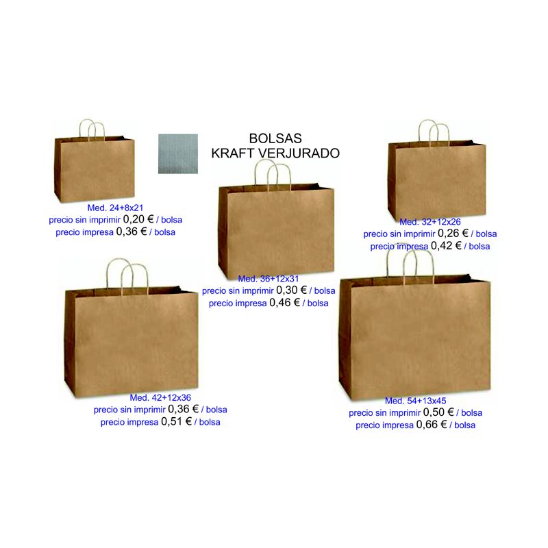 Bolsas kraft verjurado modelo Mar