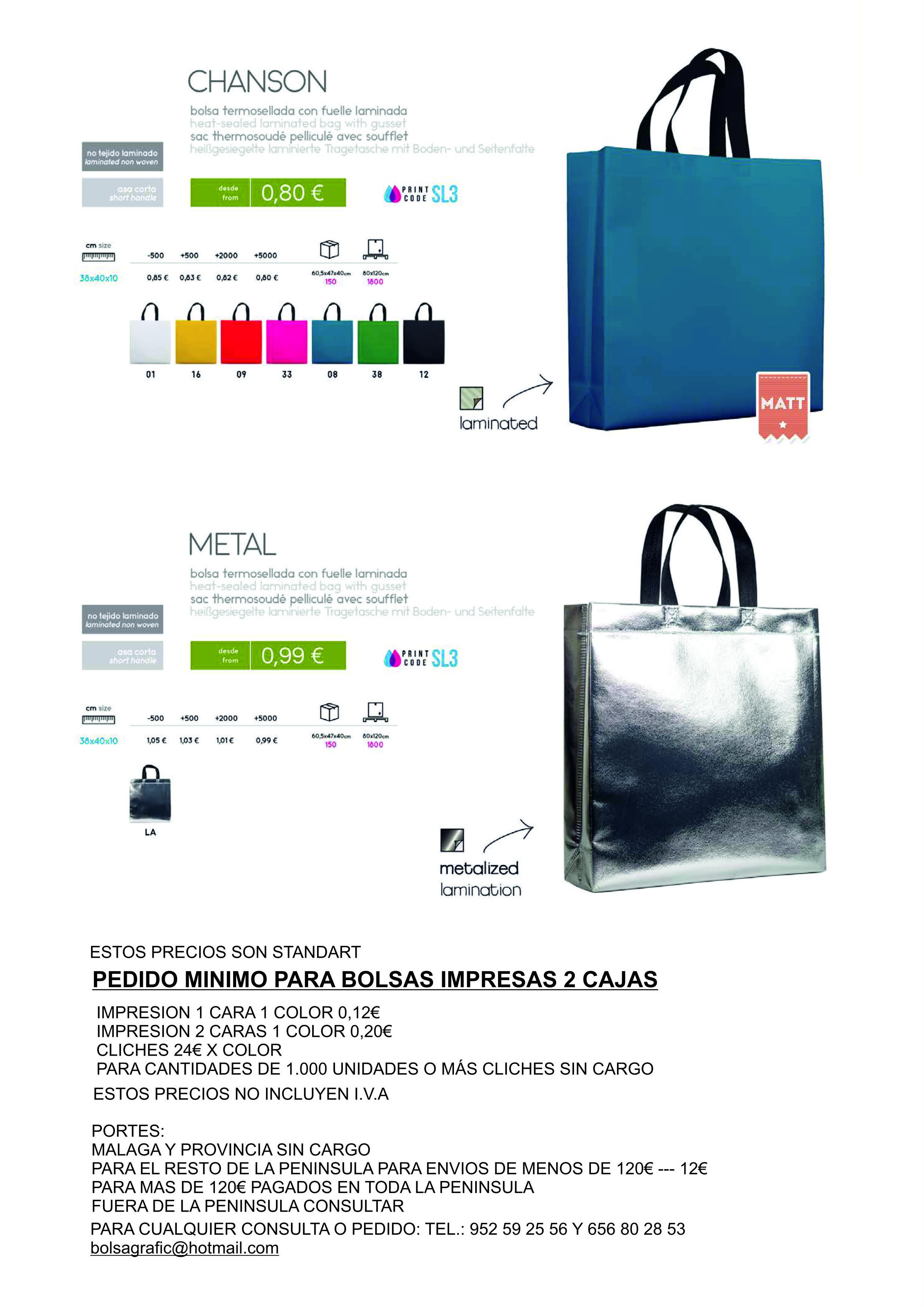 BOLSAS TEXTILES CHANSON Y METAL