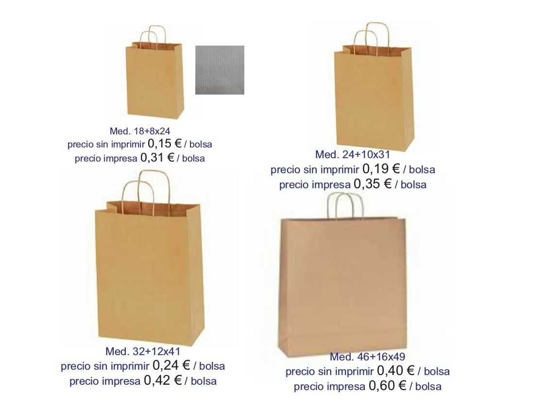 Bolsas kraft verjurado modelo tierra - asa retorcida Bolsas kraft verjurado modelo tierra - asa retorcida