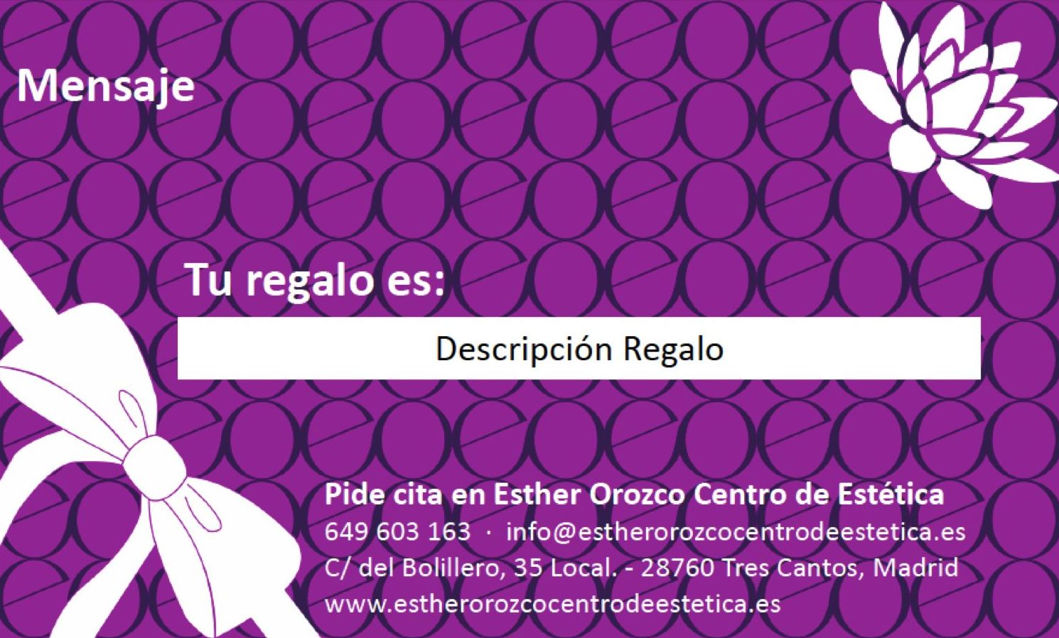 Tarjeta regalo Modelo 2 Tarjeta regalo Modelo 2