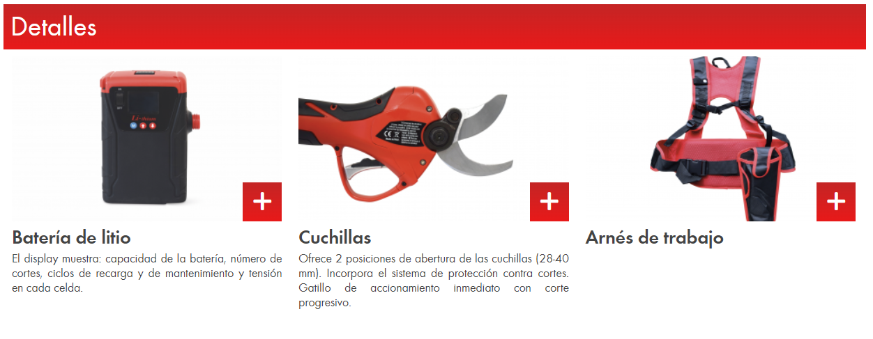 Tijeras de poda KPC a batería con cable KS4000: Productos y servicios de Maquiagri Tijeras de poda KPC a batería con cable KS4000: Productos y servicios de Maquiagri