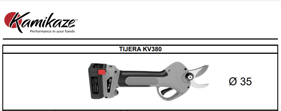 TIJERA ELÉCTRICA KAMIKAZE KV 380: Productos y servicios de Maquiagri TIJERA ELÉCTRICA KAMIKAZE KV 380: Productos y servicios de Maquiagri