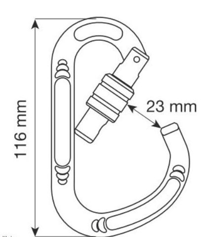 MOSQUETON ALEACION ALUMINIO HMS LOCK - 25 kN Código: 113601: Productos y servicios de Maquiagri MOSQUETON ALEACION ALUMINIO HMS LOCK - 25 kN Código: 113601: Productos y servicios de Maquiagri