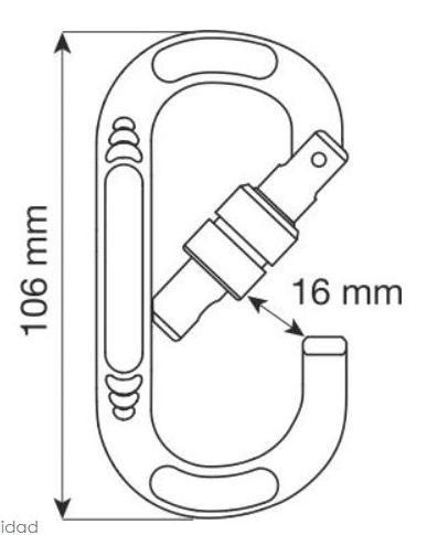 MOSQUETON ALEACION ALUMINIO OVAL COMPACT LOCK28 kN Código: 1115: Productos y servicios de Maquiagri MOSQUETON ALEACION ALUMINIO OVAL COMPACT LOCK28 kN Código: 1115: Productos y servicios de Maquiagri