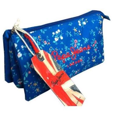 PORTATODOS TRIPLE PEPE JEANS VICKY AZUL FLORES PORTATODOS TRIPLE PEPE JEANS VICKY AZUL FLORES