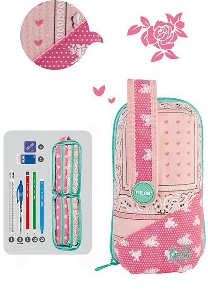Estuche pinturas Milán Patch rosa Handly Multipencilcase. 8411574069171. 08872PTP Estuche pinturas Milán Patch rosa Handly Multipencilcase. 8411574069171. 08872PTP