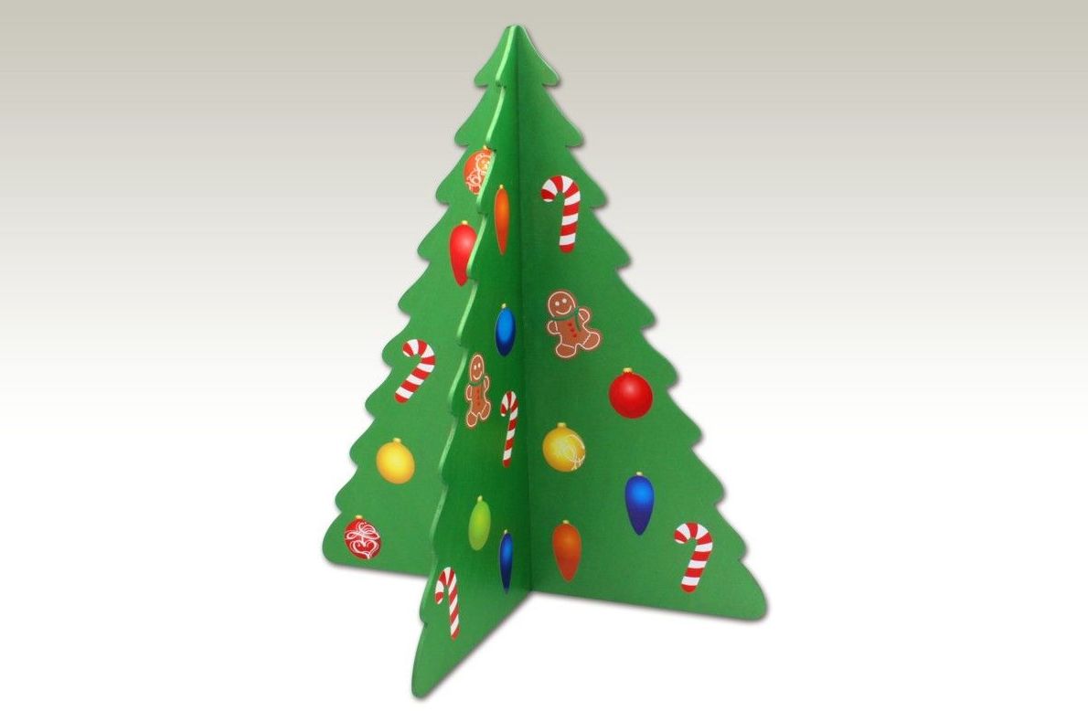  NAVIDAD. Arbol Navidad en 3D pintado y adornado con pegatinas.. (Ver NOVEDADES NAVIDAD)