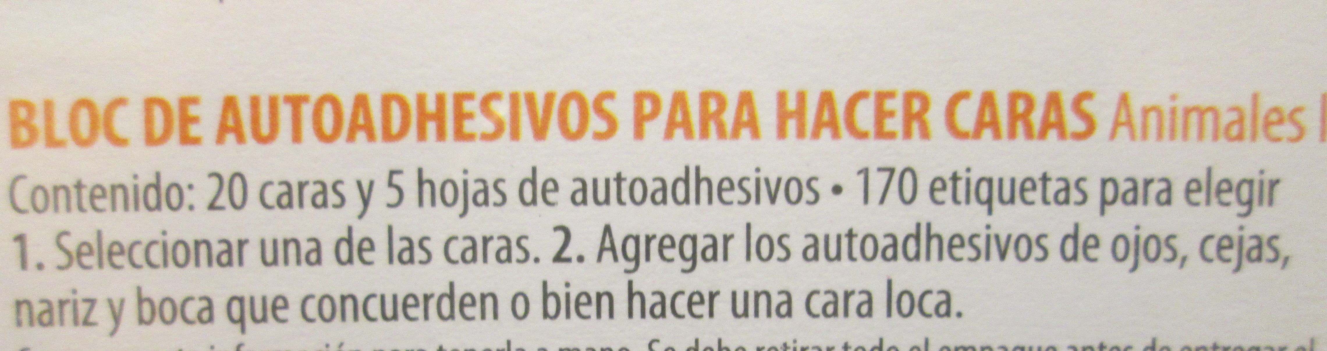 Pegatinas. Pon cara a los animales Pegatinas. Pon cara a los animales