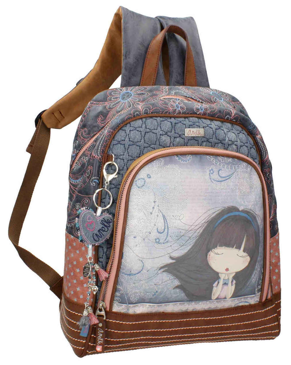 Mochila escolar Anekke Moon azul 36X14X40cm Mochila escolar Anekke Moon azul 36X14X40cm